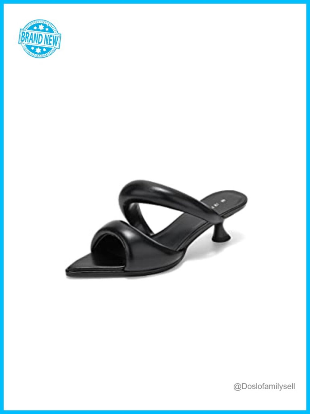 JW PEI Sara Mule Heeled Sandals Vegan Leather Kitten Heel Slip On